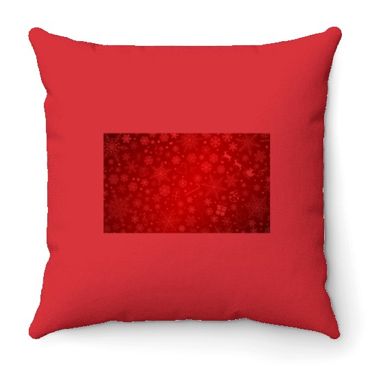 Abstract Red Christmas Winter Pattern Throw Pillows