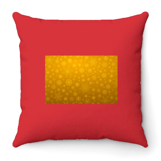 Abstract Yellow Snowflakes Pattern Throw Pillows