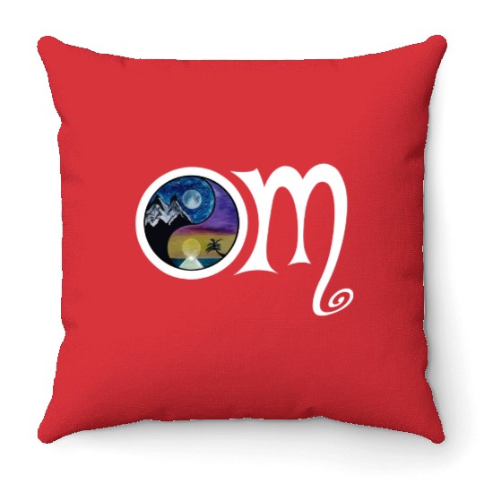 OM Ying Yang Throw Pillows