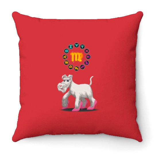 Funny Dog Lover Horoscope Virgo Zodiac Sign Cool Throw Pillows