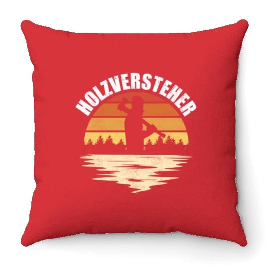 Woodman, Forest Worker, Lumberjack Throw Pillows