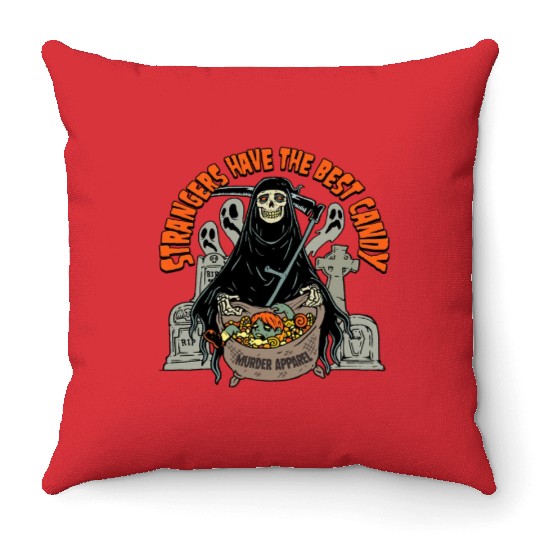 Halloween Trick Or Treat Grim Reaper Spooky 85 Throw Pillows