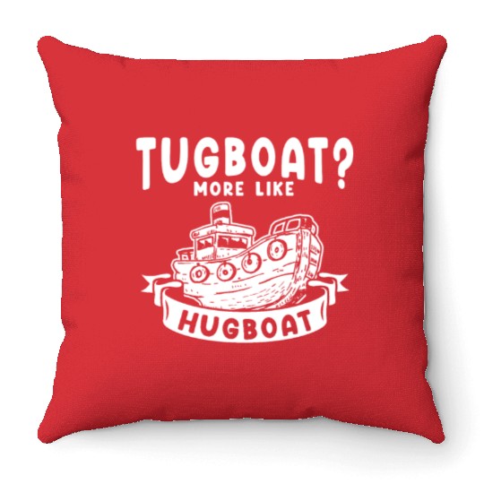 Tugboat Hugging Boat Owner Sailing Hug Throw Pillows