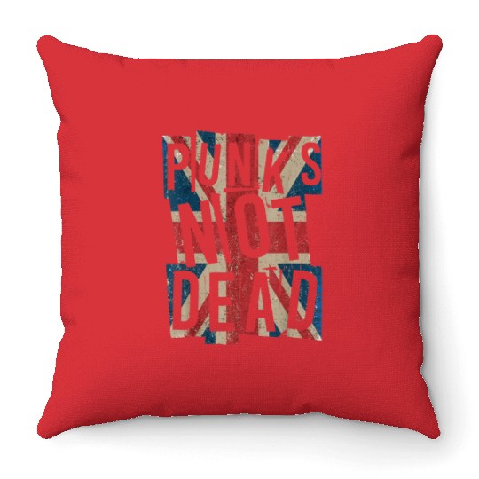 Punk Is Not Dead Throw Pillows