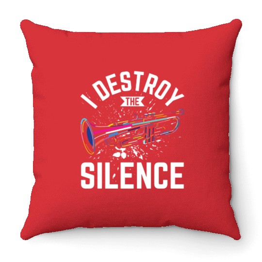 Trumpeter Outfit For Trumpet Player Music Band Throw Pillows