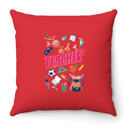 Elementary School Teacher Preschool Throw Pillows