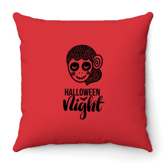Halloween Santa Muerte Throw Pillows