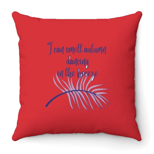 Autumn dancing in the breeze Throw Pillows