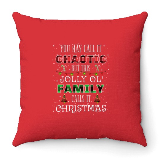 Funny Family Christmas Matching Pajamas Buffalo Throw Pillows