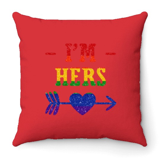 I'm Hers Lesbian Couple Matching Throw Pillows