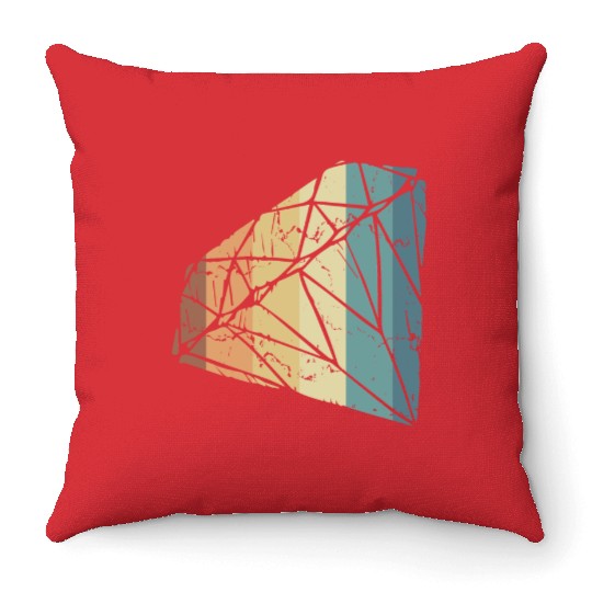 Vintage Diamond Gemstone Jewelry Jeweler Coral Throw Pillows