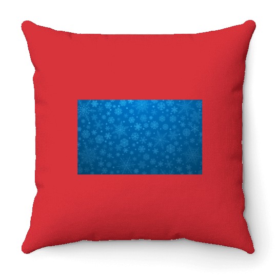 Blue Snowflakes Aesthetic Pattern Throw Pillows