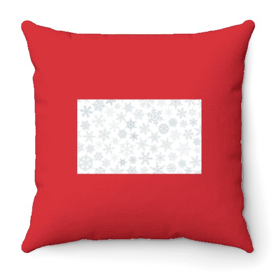 Christmas Snowflakes Pattern Grey White Throw Pillows