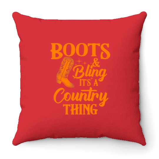 Funny Western Women Cowgirl Gift Cute Cowboy Ridin Throw Pillows