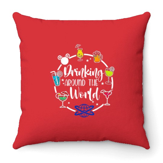 Drinking Around The World Throw Pillows