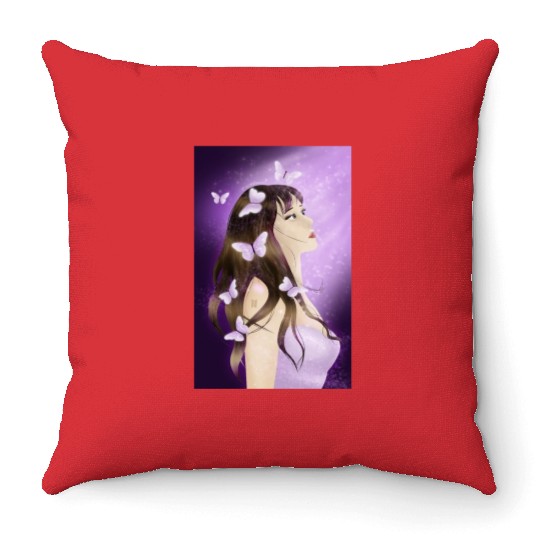 BTS Butterfly Fan Girl Throw Pillows