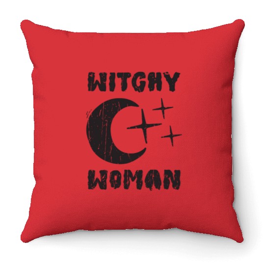 Witchy Woman - magic halloween Throw Pillows