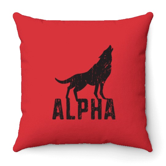 Alpha - wolf lover Throw Pillows