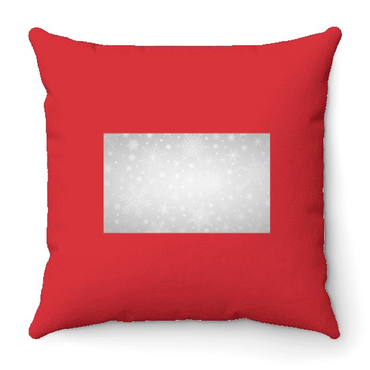Beautiful Grey Snowflakes Pattern Throw Pillows