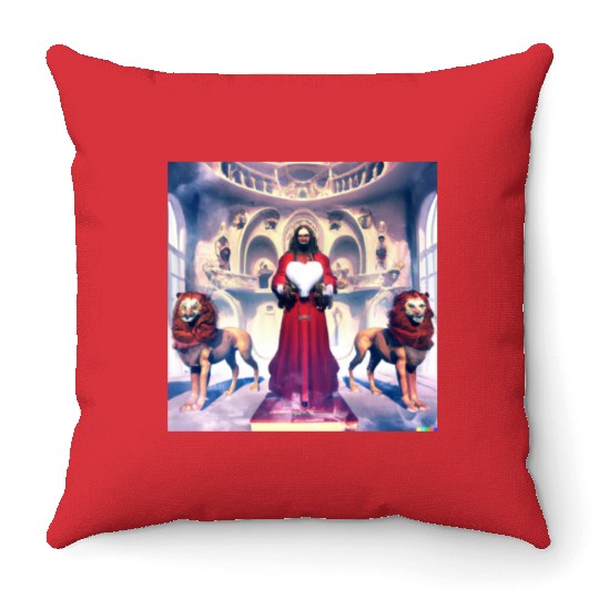 Jesus the Lion Hearted Throw Pillows