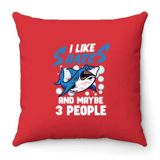 Shark Ocean Predator Sea Creature Throw Pillows