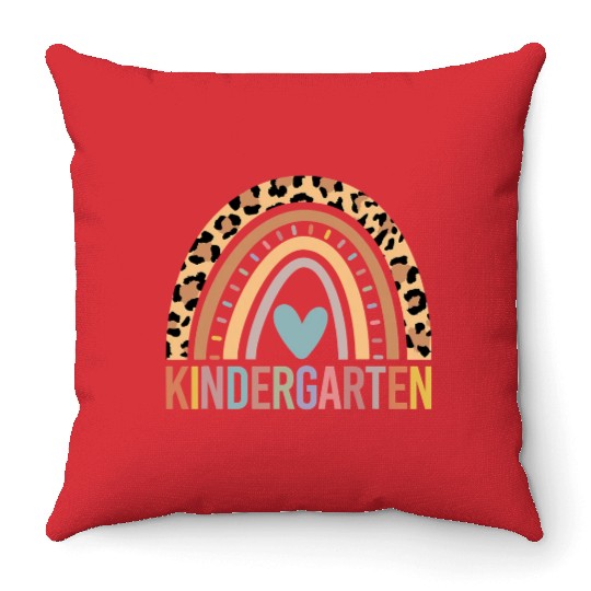 Kindergarten Rainbow Girls Boys Teacher Team Kinde Throw Pillows