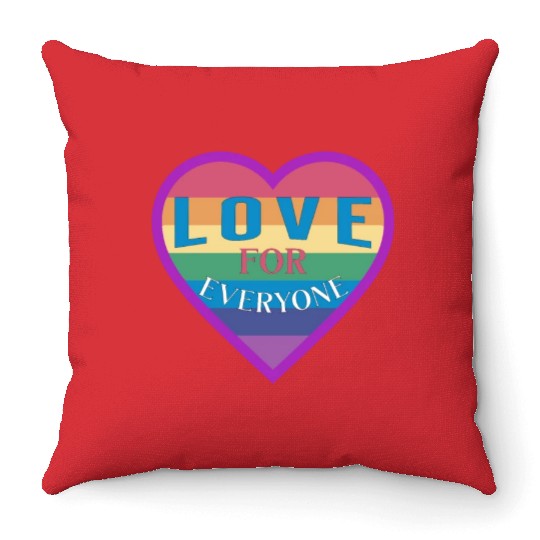 Heart rainbow unisex love for everyone Throw Pillows