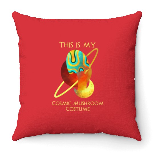 Halloween Costume Psychedelic Mushroom Throw Pillows