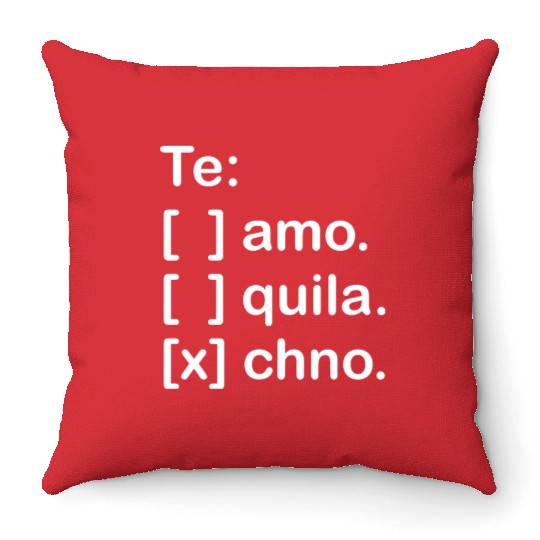 I Love You Tequila & Techno Te Amo Tequila Techno Throw Pillows