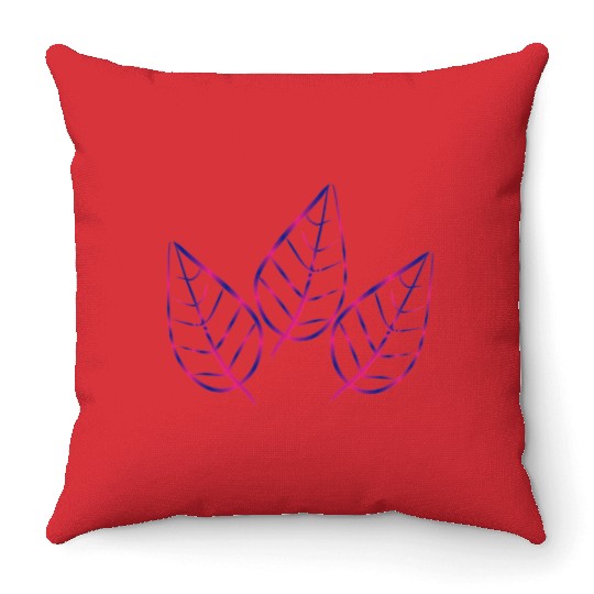 leaf icon nature purple three leaves Throw Pillows