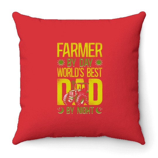 Farming Farmer Dad Father Tractor Throw Pillows