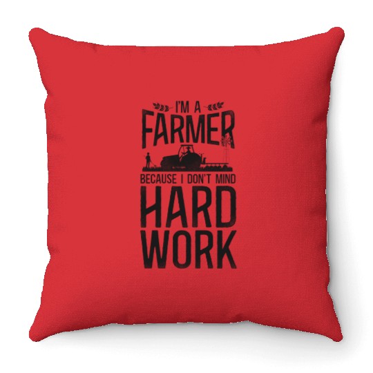 Farming Farmer Tractor Vintage I'm Throw Pillows
