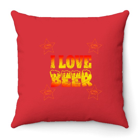 I love beer national beer lovers day Throw Pillows