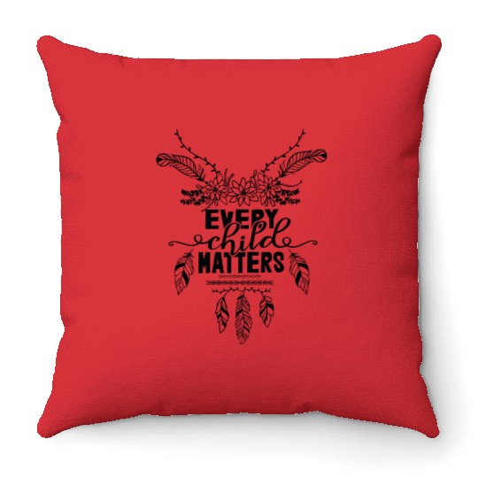 Every child matters indigenous orange day Canada Throw Pillows