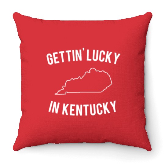 Getting Lucky In Kentucky Throw Pillows