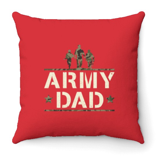 US Proud Army Dad Camo Throw Pillows