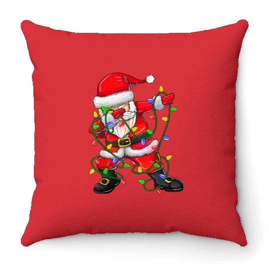Dabbing Santa Throw Pillows for Boys Girls Christmas Tree