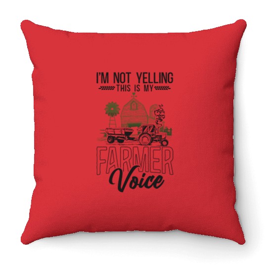 Farming Farmer Tractor Vintage I'm Throw Pillows
