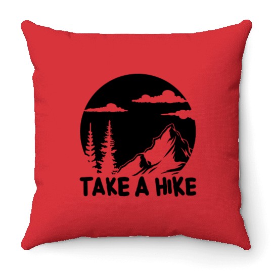 Hiking Go Mountaineering Hiking Tour Hiking Day Throw Pillows
