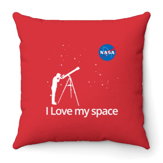 NASA I Love My Space Telescope Galaxy Throw Pillows