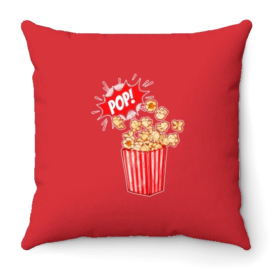 Retro Movie Popcorn Lover Throw Pillows