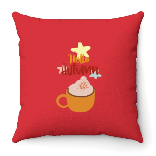 Hello autumn Throw Pillows