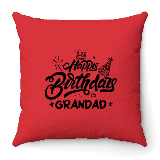 Happy birthday grandad Throw Pillows