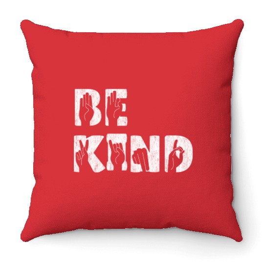 Anti Bully Be Kind Cute Orange Unity Day Bullying Throw Pillows