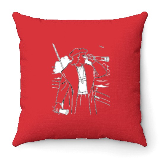 The first italian american Christopher columbus Throw Pillows