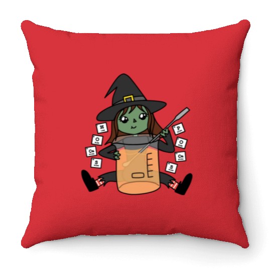 Lab Witch Throw Pillows