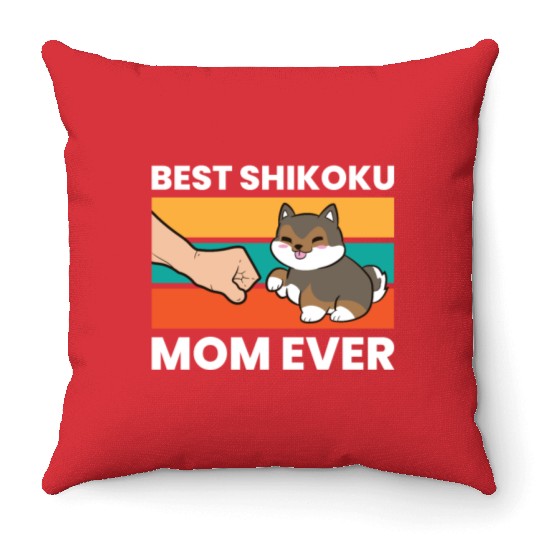 Best Shikoku Mom Ever Kochi Ken Dog Japan Shikoku Throw Pillows
