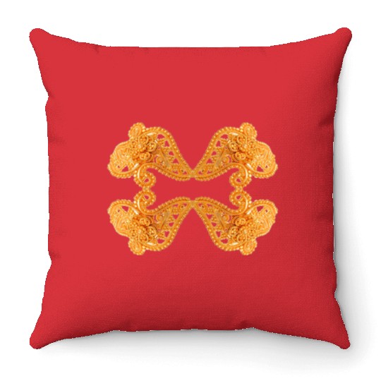 Gold Engagement Jewelry Throw Pillows