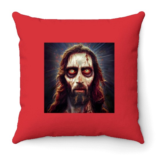 Zombie Jesus Throw Pillows