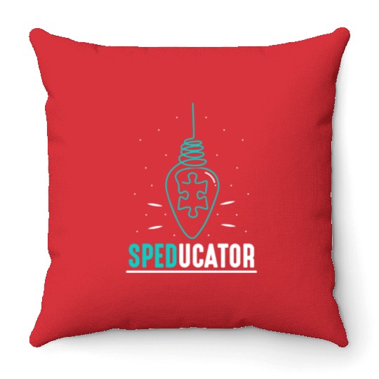 Speducator Special Education Cute Sped Teacher Throw Pillows